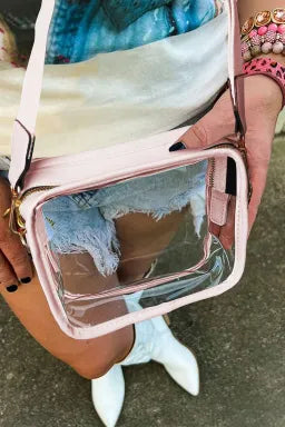 Pink Clear Crossbody Bag